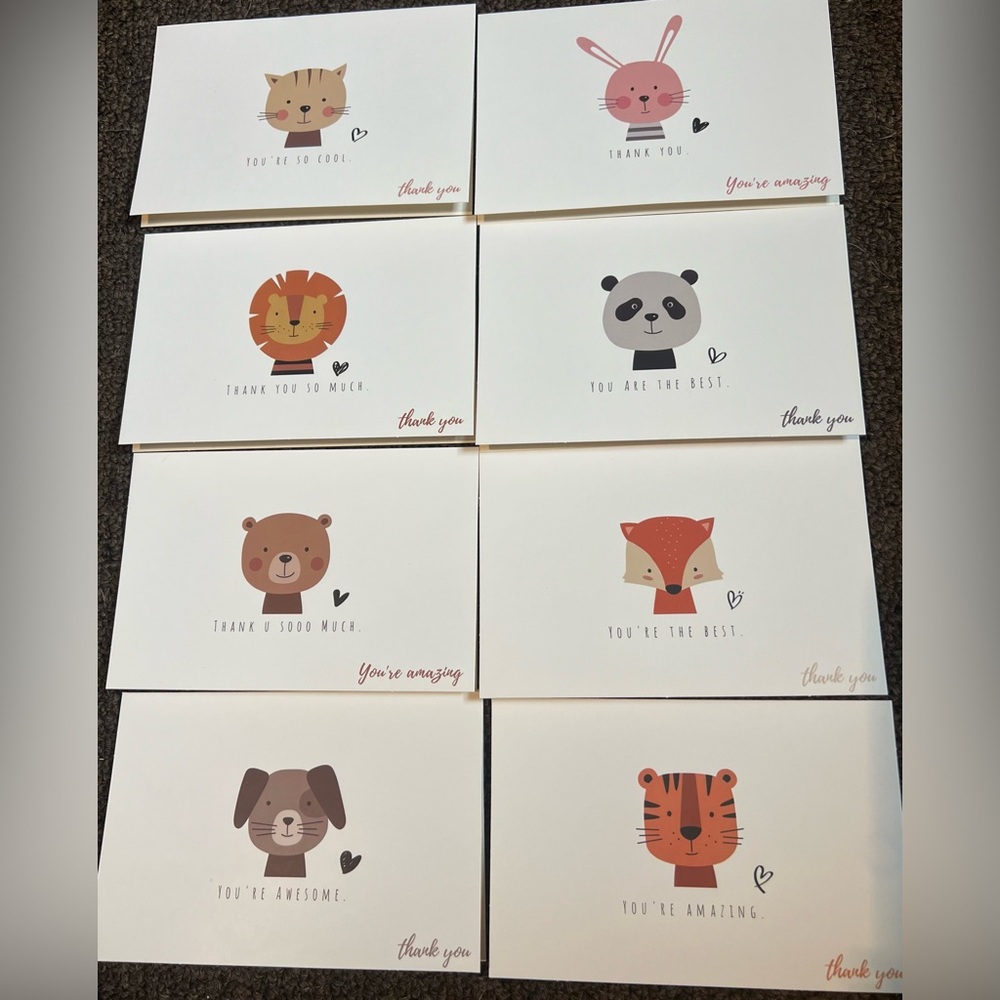 Caja de Juego de 40 tarjetas de agradecimiento con sobre